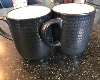 Two Threshold Barnet Bronze stoneware mugs.