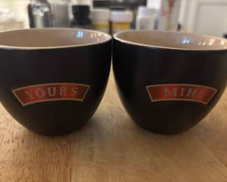 Bailey’s Irish Cream “Yours” and “Mine” mugs.   