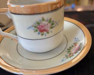 Demi-tasse set of 4 cups and saucers, made in occupied Japan.