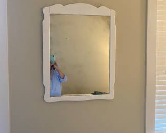 Framed mirror - white