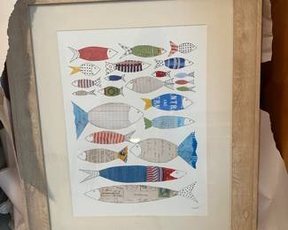 Coastal framed print - fish