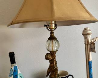 Angel lamp
Marble, bronze and glass