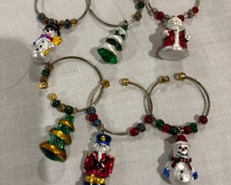 Christmas wine charms.