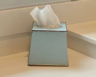 Kleenex box.   Has matching trash can and tray.