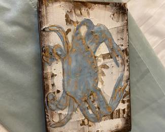 Mixed media crab plaque