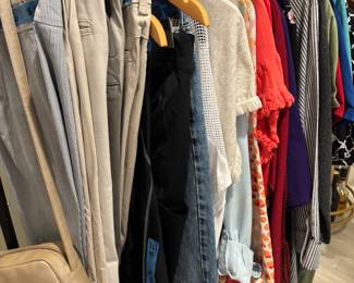 Women’s clothes, mostly name brand.