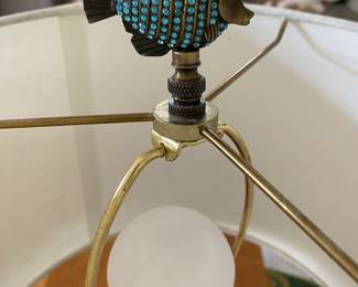 Special finial on coastal custom-made lamps.