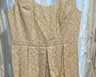 gold & cream lace dress