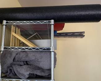 foam roller, shelf brackets, microfiber blanket