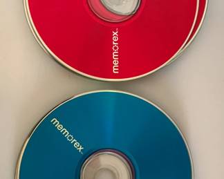 Blank CD-Rs in assorted bright colors.