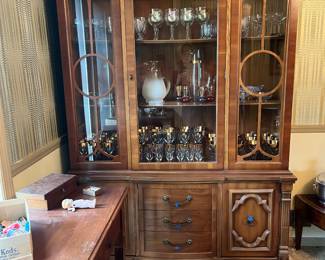 Miscentury Hutch with glasses, barware