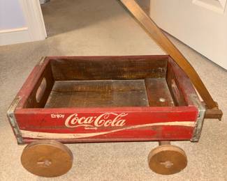 Kids wagon made out of a Coca Cola soda box. In excellent condition 