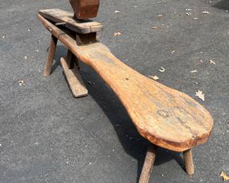 Early 1800’s Primitive carpenter shave Horse work bench! Very rare! 