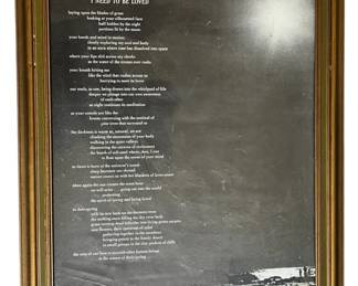 Framed I Need To Be Loved Poem