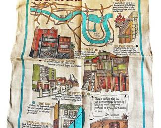 Vintage London Decorative Linen Tea Towel