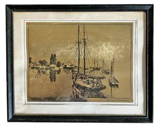 Signed Framed Lionel Barrymore Art