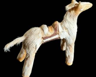 Wood Rawhide Horse Figurine