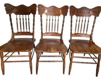 Antique Spindle Woodwork Dining Chairs