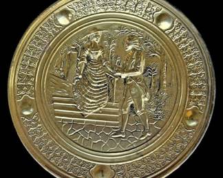 Brass Vintage Embossed Decorative Plate