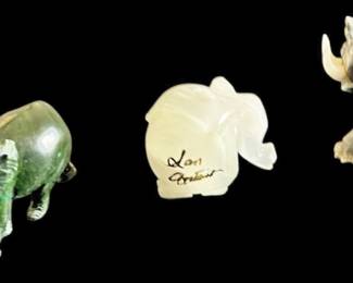 HandCarved Elephant Figurines