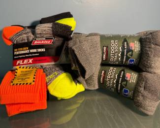 Dickies and Kirkland work and trail socks (new)
