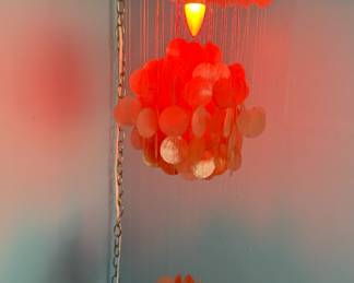 Vintage orange shell hanging lamp