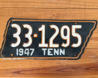 Antique TN license plate