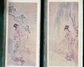 Vintage framed Asian prints