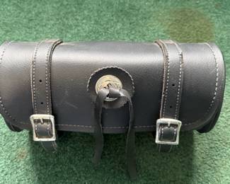 Leather motorcycle pouch