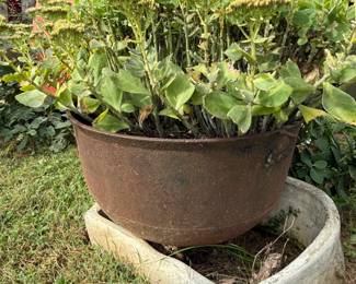 Large cast iron planter
