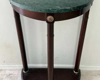 Marble top half moon accent table