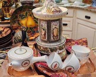 Vintage Reuge Capodimonte Porcelain Lipstick Carousel