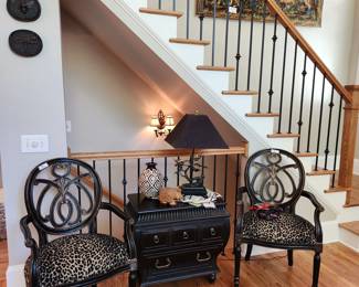 Leopard Upholstered Accent Chairs