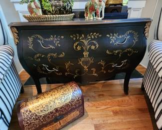 Painted Black Bombe Chest