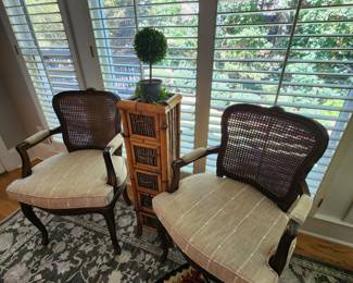 Pair of Cane Chairs (Double Cane on chair backs)