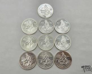 73  10 1ozt .999 Fine Silver American Prospector Coins 