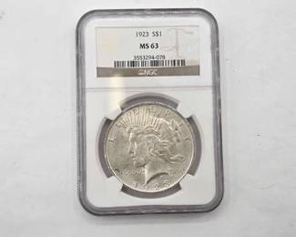 190  1923 Silver Eagle $1 Coin 