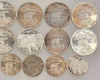 70  12 .999 Fine Silver Alaska Commemorative Coins 