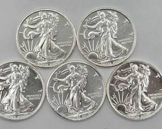 118  5 1ozt .999 Fine Silver Eagle Coins 