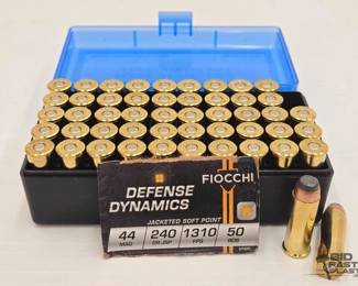 1318  NEW 50 Rounds of Fiocchi 44mag Ammo 