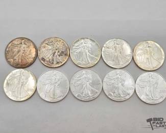 88  10 1ozt .999 Fine Silver Eagle Coins 