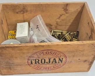 1848 Wooden Crate Filled with ReLoading Brass