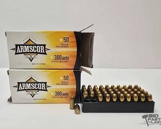 1366 NEW 100 Rounds of 380 Auto Armscor Ammo