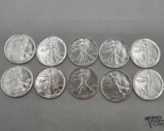 89  10 1ozt .999 Fine Silver Eagle Coins 