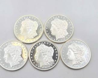 140  5 1ozt .999 Fine Silver Morgan Silver Dollar Coins 