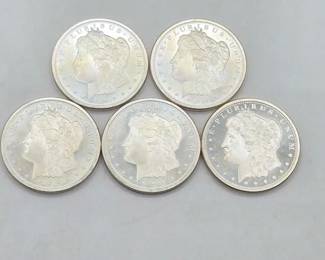 142  5 1ozt .999 Fine Silver Morgan Silver Dollar Coins 