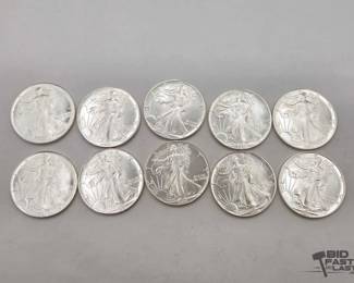 102  10 1ozt .999 Fine Silver Eagle Coins 