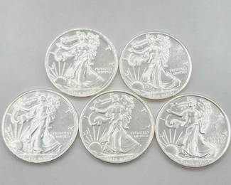 116  5 1ozt .999 Fine Silver Eagle Coins 