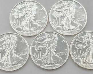 120  5 1ozt .999 Fine Silver Eagle Coins 