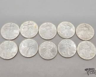 84  10 1ozt .999 Fine Silver Eagle Coins 